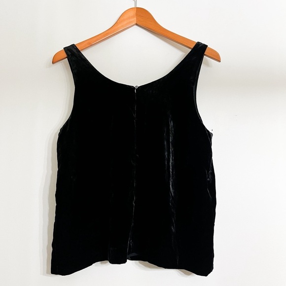 J.Crew Women’s Velvet Black Tank‎ Top Size 10 Fully Lined - Picture 5 of 9